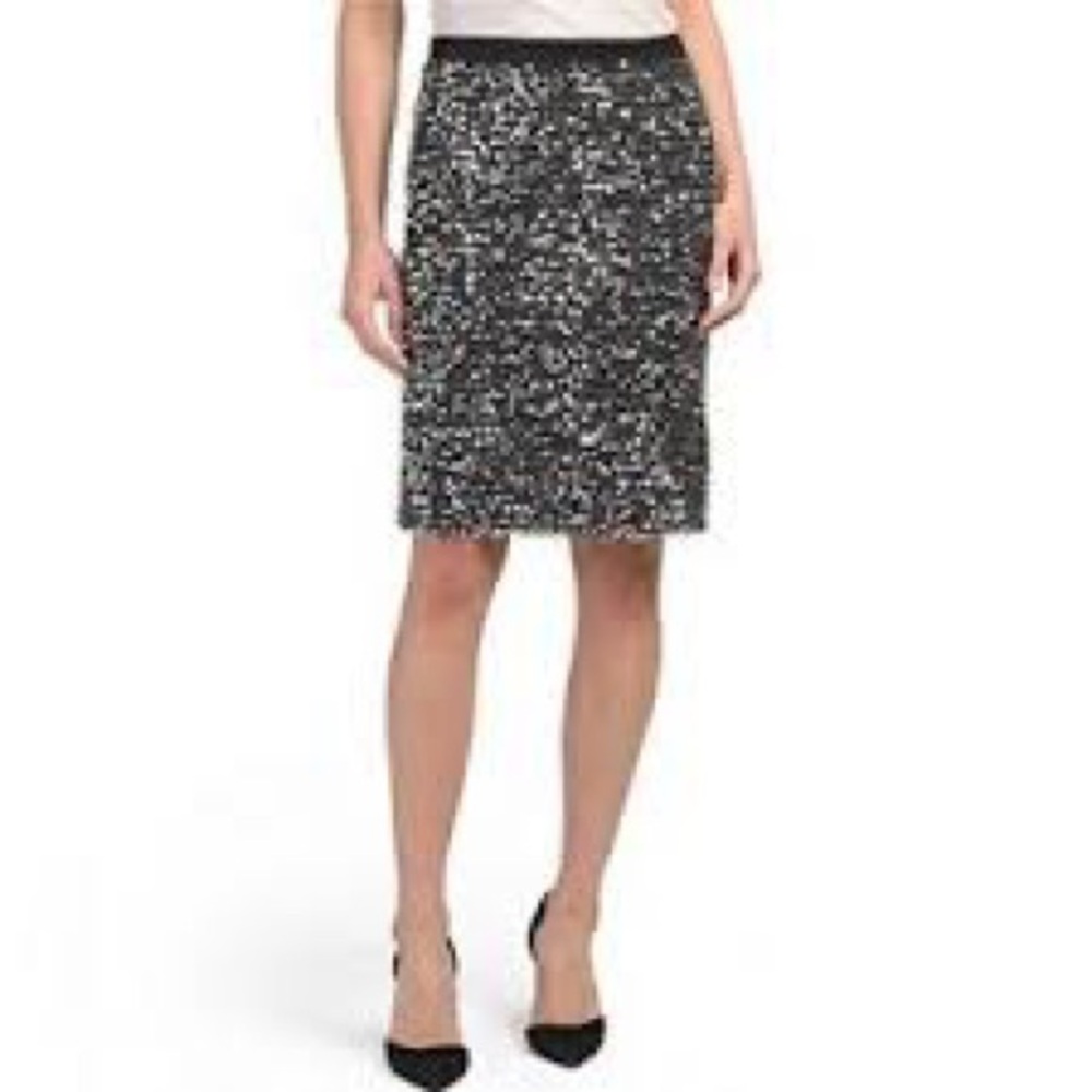 WD.NY Black Sequin Pencil Skirt